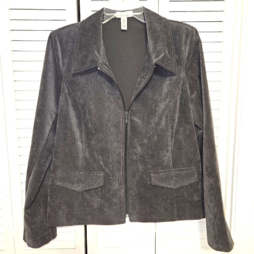 Kim Rogers Women's 14P Zip-up Corduroy Jacket